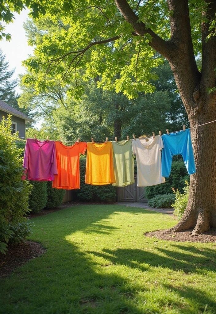 Corde à linge — vêtements et serviettes